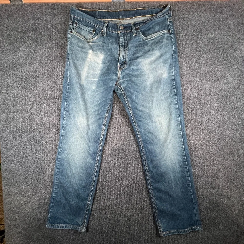 Levi's 541 Jeans Men 34X28 Blue Denim Cotton Stretch Mid Rise Athletic Taper Fit